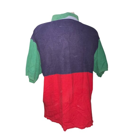 Duck Head Vintage Colorblock Polo Shirt Red Green Navy Sz Large Mens 100% Cotton - Picture 6 of 7